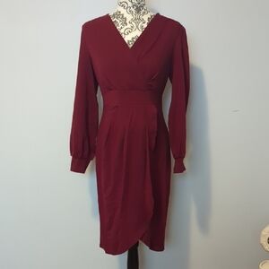 Maacie Elegant Burgundy Maternity Dress